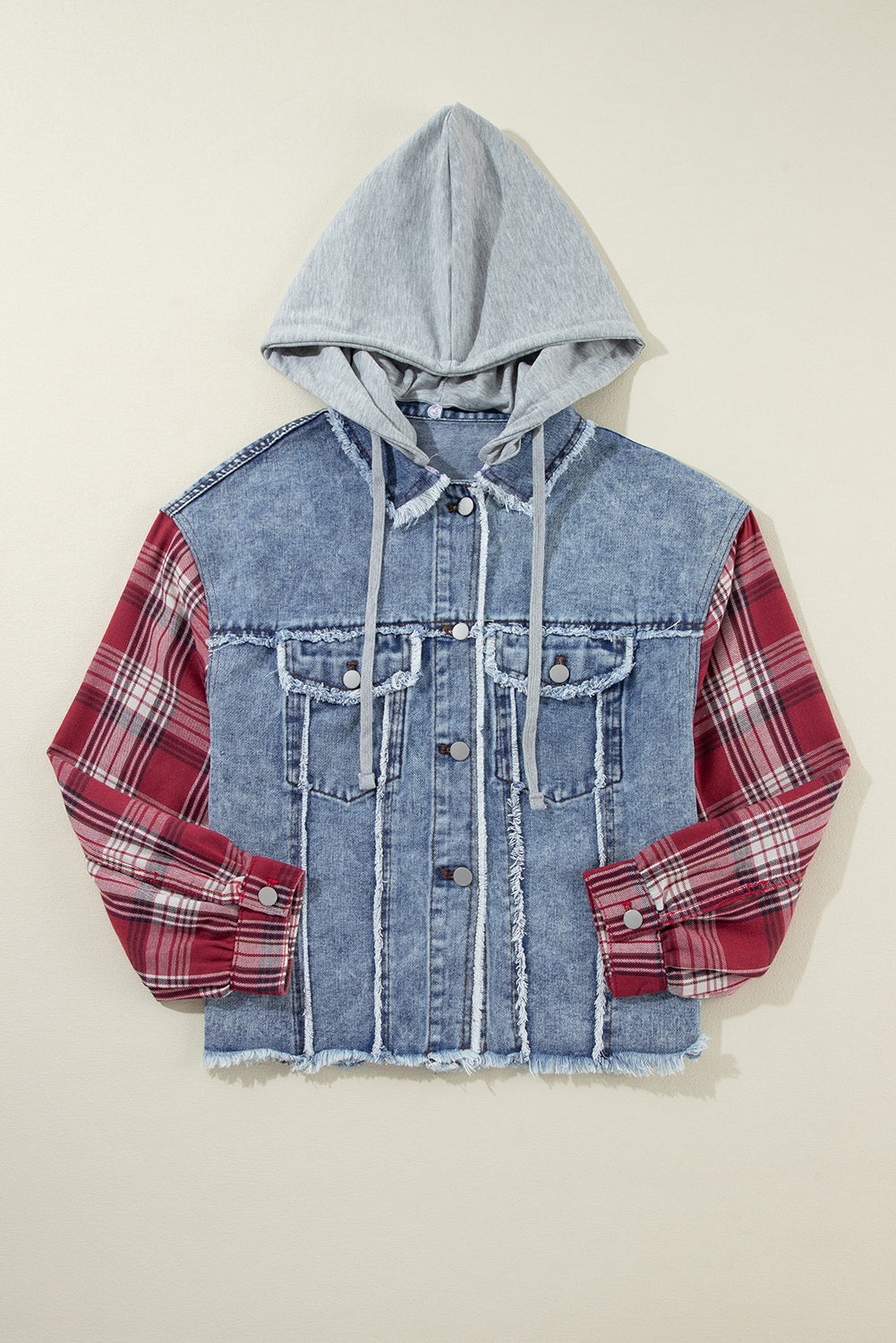 Olivia Hooded Raw Hem Jacket
