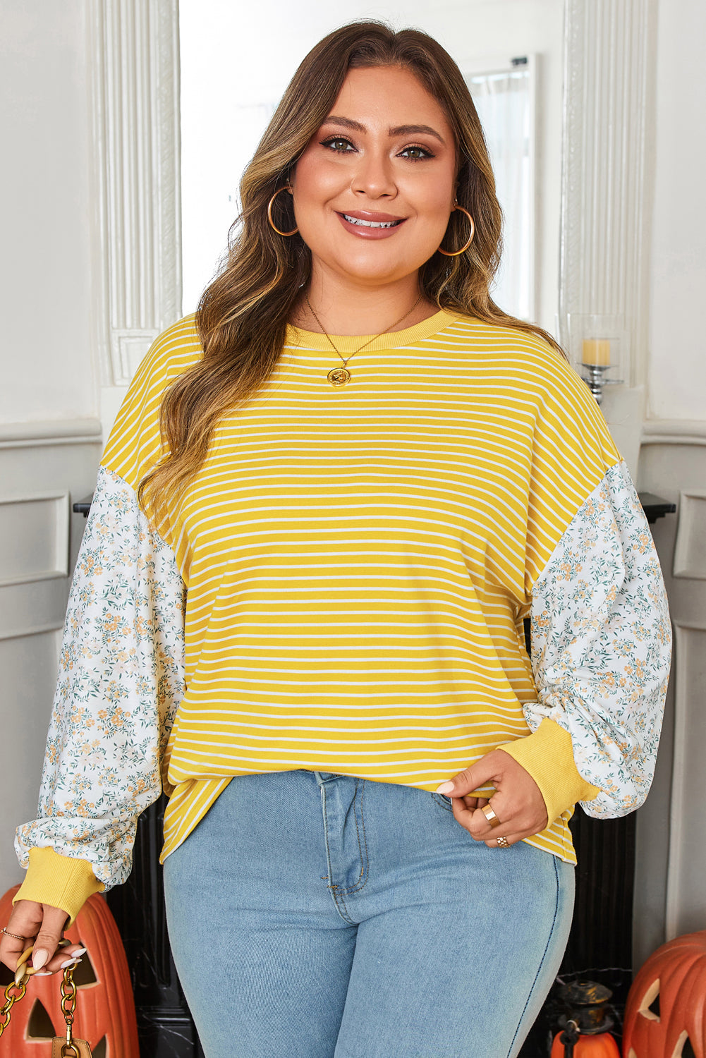 Evelyn Sleeve Patchwork Loose Top