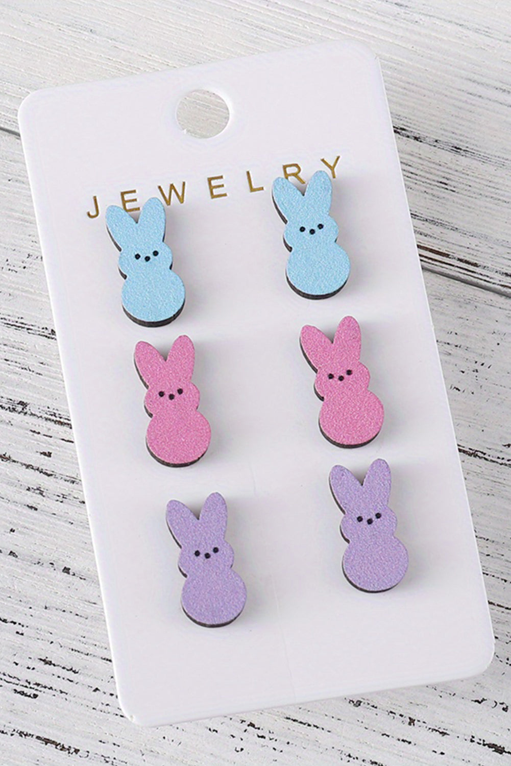 Dylan Bunny Doll Wooden Earrings