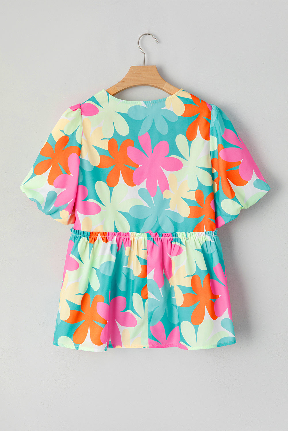 Kathryn Bubble Sleeve Peplum Blouse