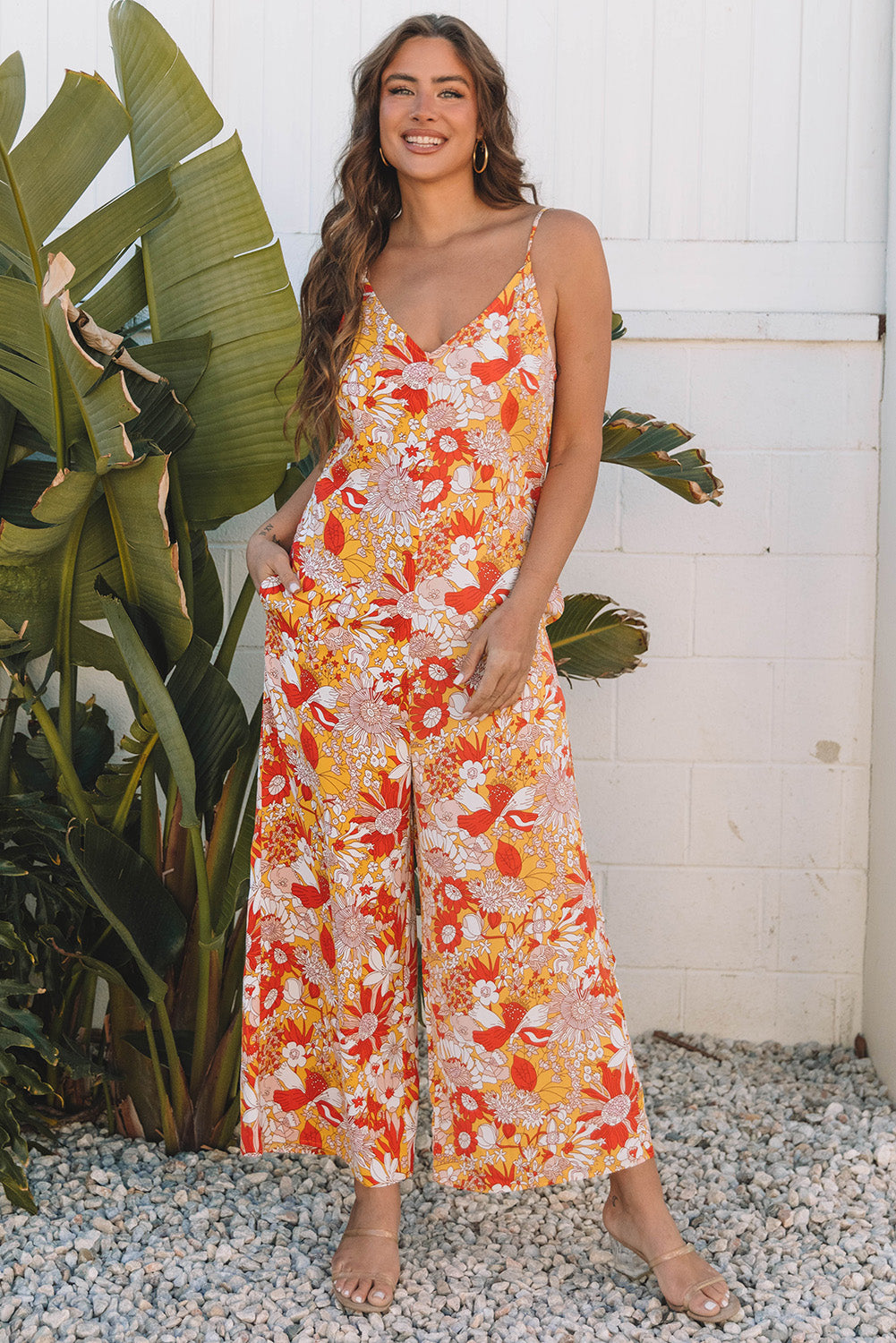 Navy Wide Leg Sleeveless Jumpsuit