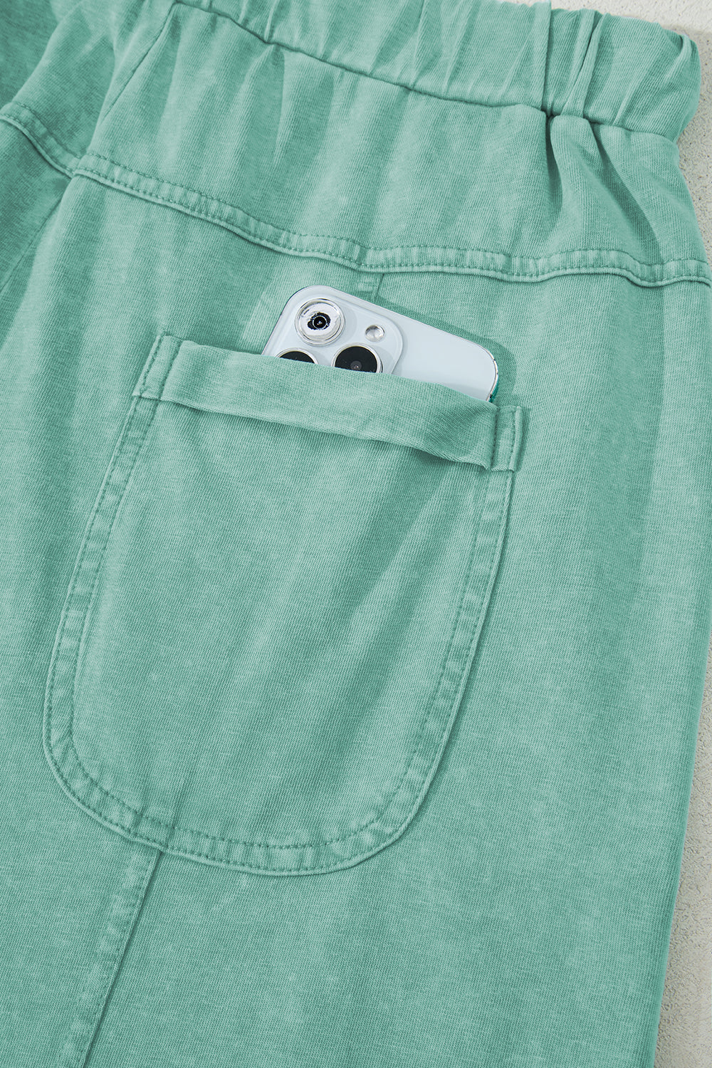 Brittany Mineral Wash Exposed Seam Drawstring Cargo Pants