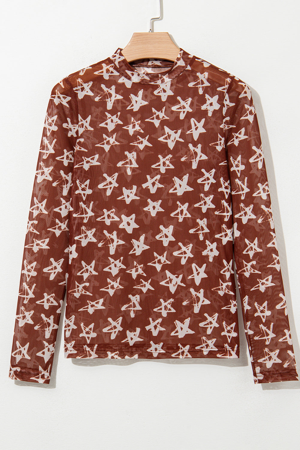 Alexandra Mesh Star Sheath Long Sleeve Top
