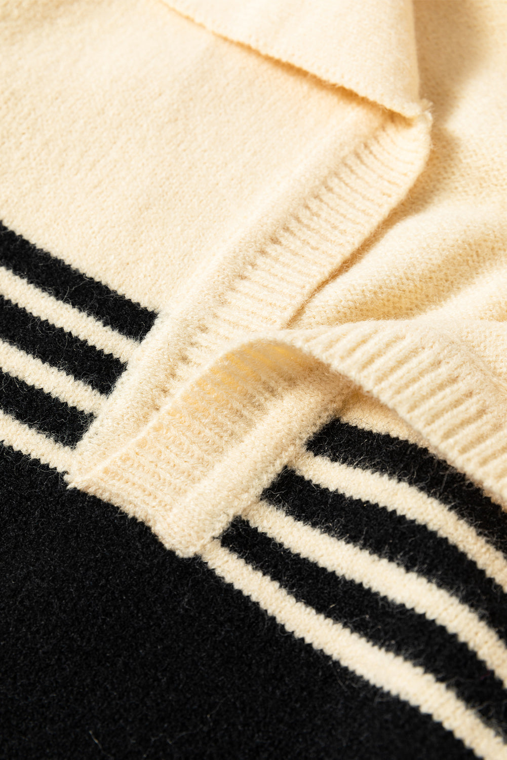 Isabella Colorblock Stripe Collared Sweater