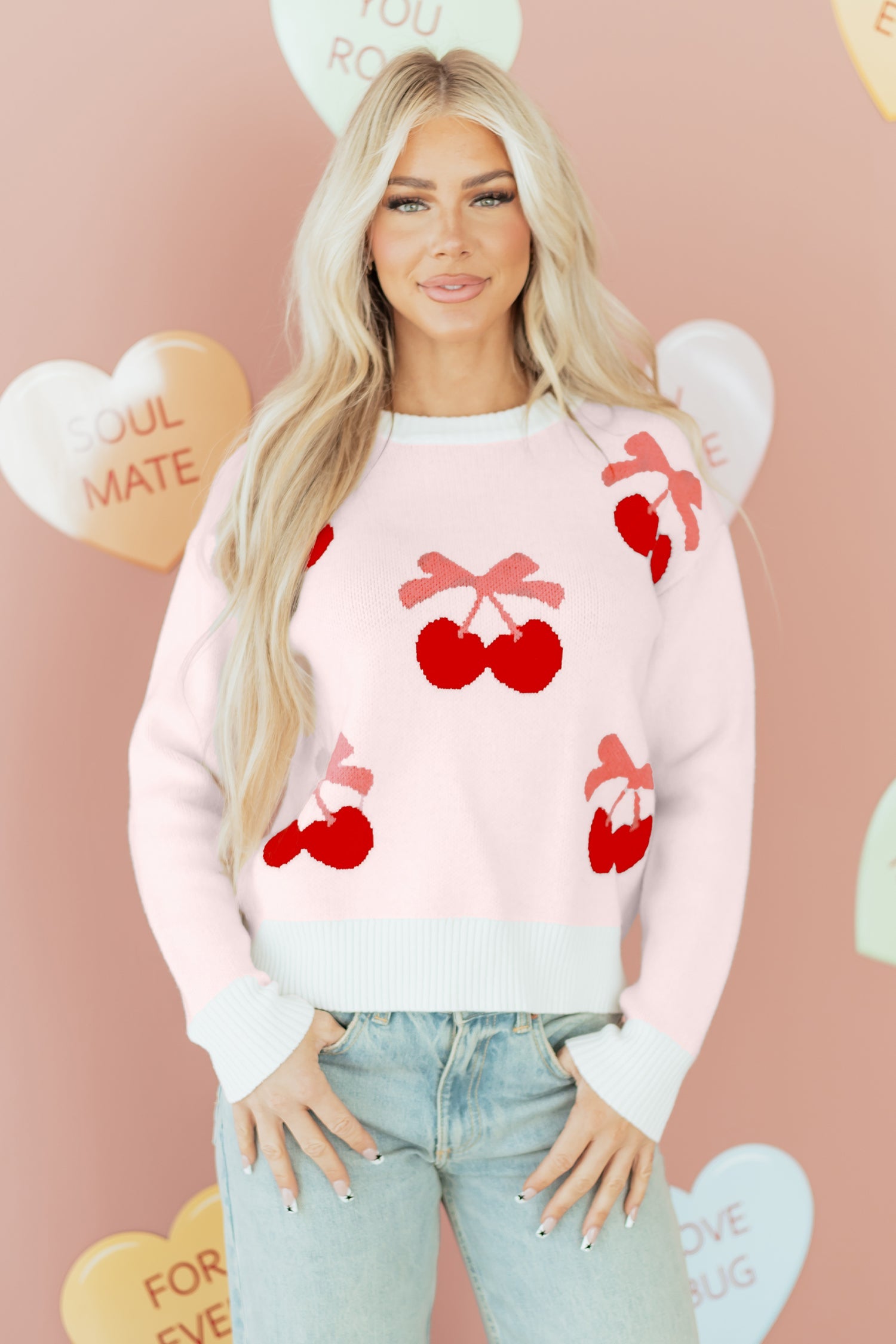 Nevaeh Pattern Drop Shoulder Sweater