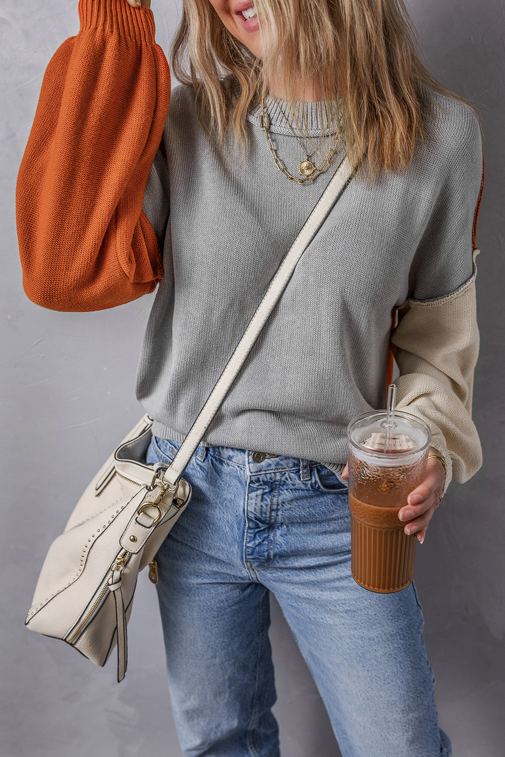 Alejandra Sleeve Ribbed Trim Sweater