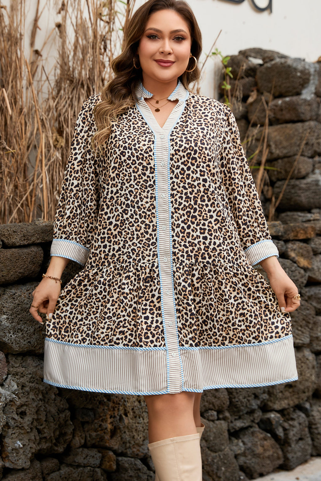 Davina Long Sleeve Mini PLUS Dress