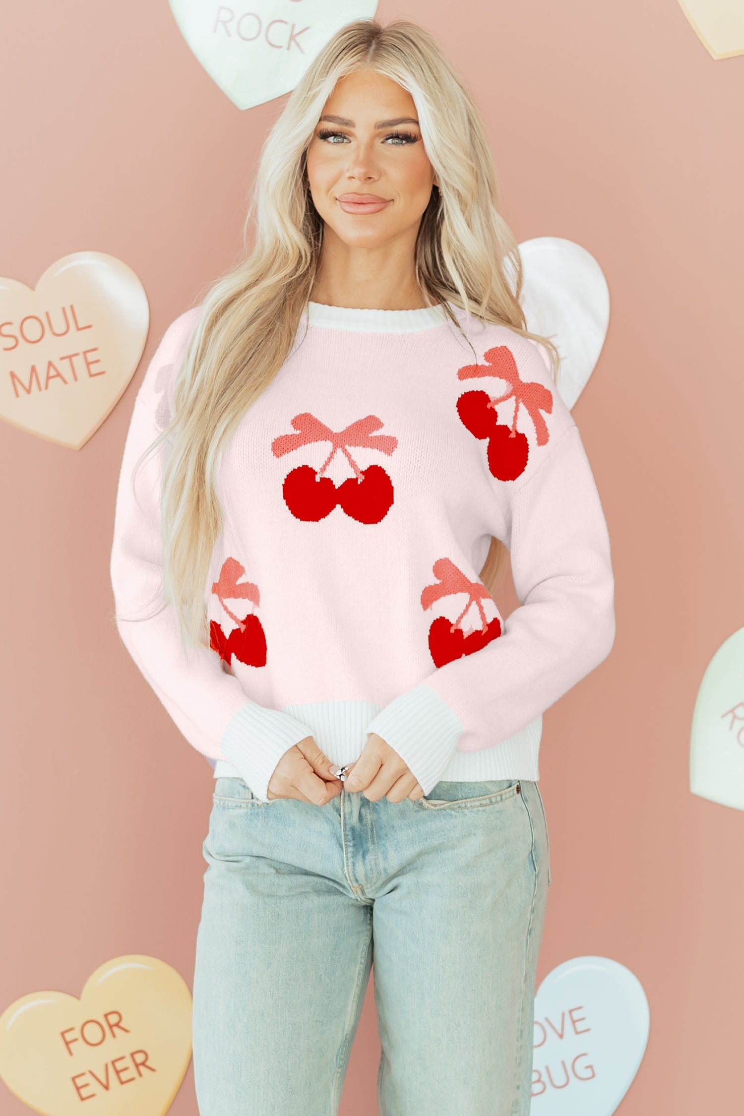 Nevaeh Pattern Drop Shoulder Sweater